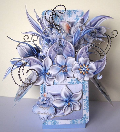 3D POP UP BOX CARD WOMEN LADIES - WYNTER FLORAL by Margaret McCartney