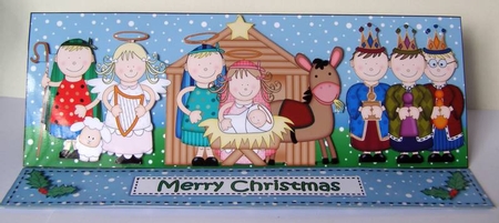 Large DL The Christmas Story Nativity Easel Card Kit by Margaret McCartney
