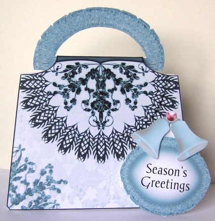 Snowflakes and holly - Bag Shaped card 2 by Margaret McCartney