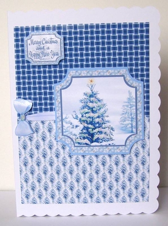 JJ BLUE CHRISTMAS2 SQUARE CARD MINI KIT by Margaret McCartney