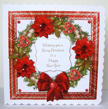 Poinsettia Wreath by Margaret McCartney
