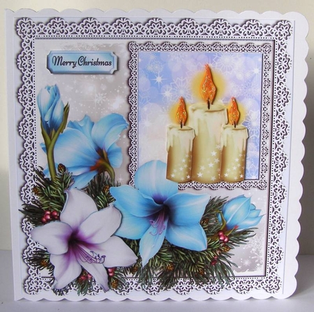 Beautiful Large Christmas Lillys 8x8 by Margaret McCartney
