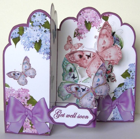 Z-Fold pop-up  Jewelled Butterflies by Margaret McCartney