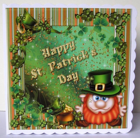 ST. PATRICKS DAY ~ TOPPER AND DECOUPAGE CARD 196 by Margaret McCartney