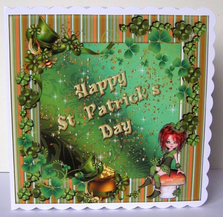 ST. PATRICKS DAY ~ TOPPER AND DECOUPAGE CARD 196A by Margaret McCartney