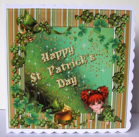 ST. PATRICKS DAY ~ TOPPER AND DECOUPAGE CARD 196B by Margaret McCartney