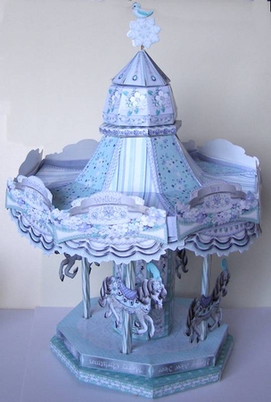 Winter Wonderland 3D Carousel Trinket Drawers Decoration by Margaret McCartney