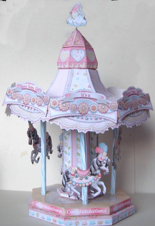 Its a Sweet Baby Girl 3D Carousel Trinket Drawers Decoration by Margaret McCartney