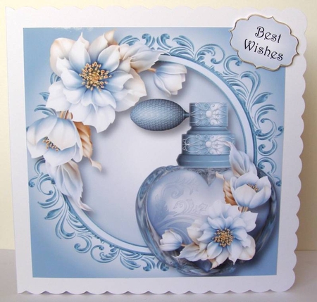 The Scent Of Hearts & Flowers - Pale Blue 8x8 by Margaret McCartney
