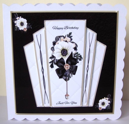 Black and White Deco Card Front by Margaret McCartney
