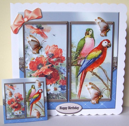 Parrot and flowers by Margaret McCartney