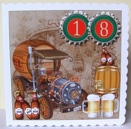 Brewery 18th Birthday card front by Margaret McCartney