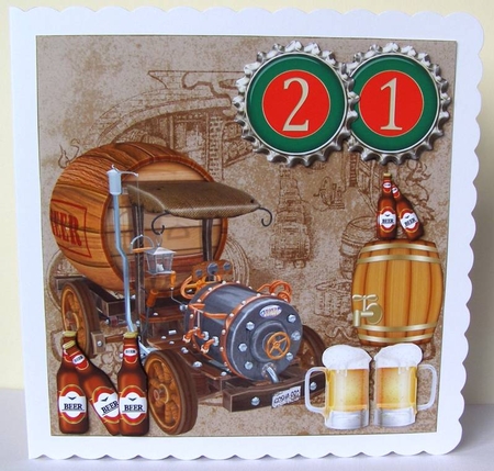 Brewery 21st Birthday card front by Margaret McCartney