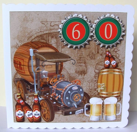 60th Brewery Birthday card front by Margaret McCartney