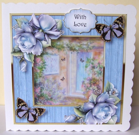 Butterflies At The Cottage Door 8x8 by Margaret McCartney