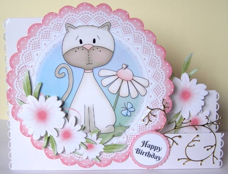 Cute Cat Scolloped Topper 4 by Margaret McCartney
