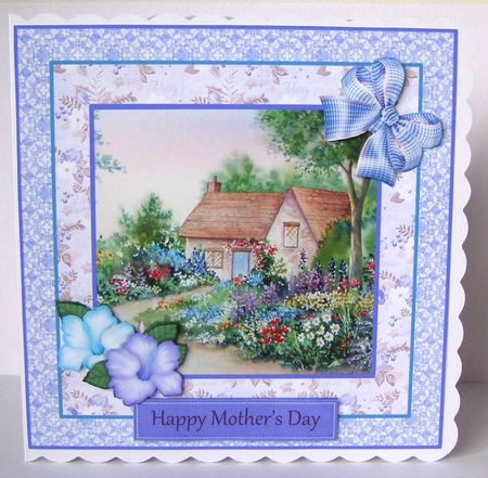 Country Cottage Mothers day/birthday card by Margaret McCartney