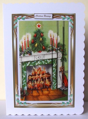 Christmas by the Fireside Pyramid Topper  by Margaret McCartney