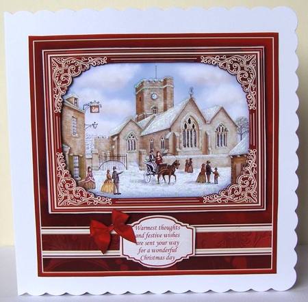 TRADITIONAL CHRISTMAS SCENE 7.8 Quick Card & Insert by Margaret McCartney