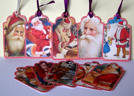 Vintage Santa Christmas Tags 1 by Margaret McCartney