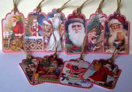 Vintage Santa Christmas Tags 4 by Margaret McCartney