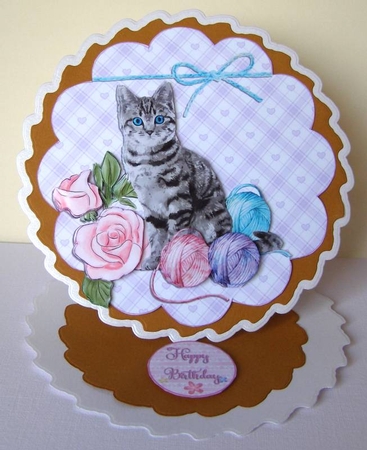 CUTE KITTEN TOPPER WITH DECOUPAGE SHEET 2 by Margaret McCartney