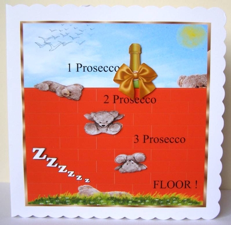 ONE PROSECCO TWO PROSECCO FUNNY BIRTHDAY / CELEBRATE/BLANK by Margaret McCartney