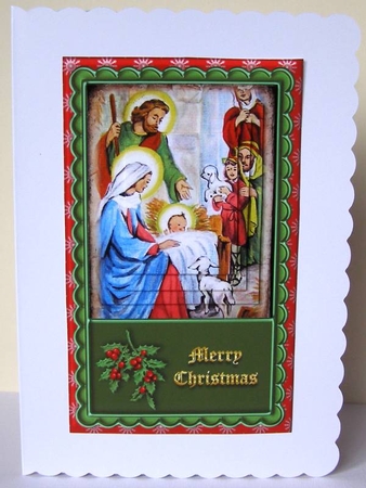Christmas 5x8 Pyramid Card Front 1 by Margaret McCartney
