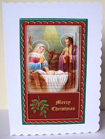 Christmas 5x8 Pyramid Card Front 2 by Margaret McCartney