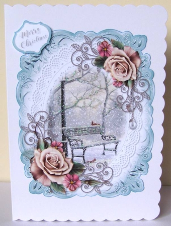 Teal Winter Scene A5 10 by Margaret McCartney