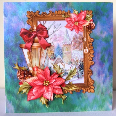 Christmas Lamp and Poinsettia Scene 5 by Margaret McCartney