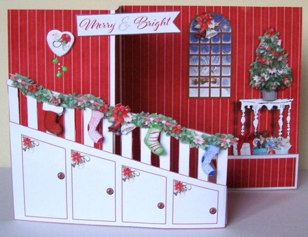 Z Fold Christmas Staircase including Template by Margaret McCartney