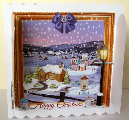 THROUGH THE GATES  WINTER HAMLET 6x6  by Margaret McCartney