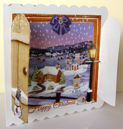 THROUGH THE GATES  WINTER HAMLET 6x6  by Margaret McCartney