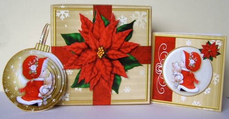3D Bauble Card And Gift Box Set Two Mini Kit 4 by Margaret McCartney