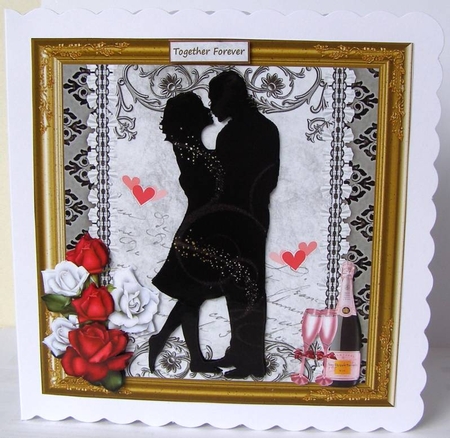 Special Couple Anniversary Decoupage Topper by Margaret McCartney