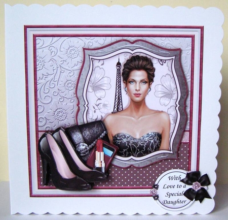 GLAMOUR LADY 7.5 Decoupage & Insert Kit DIGITAL DOWNLOAD by Margaret McCartney
