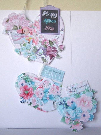The Flower Shoppe Hanging Hearts Trio by Margaret McCartney