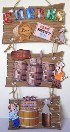 Somethings Brewing Hanging Signs Trio by Margaret McCartney