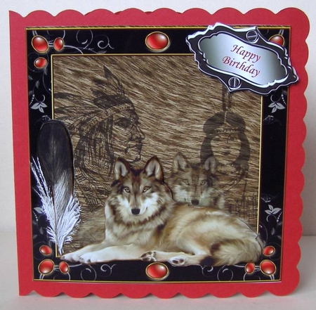 Wolf Spirit 6 x 6 quick card by Margaret McCartney