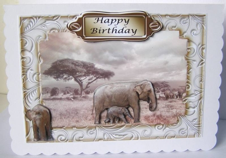 Mum and Baby Elephant, Mothers Day or Birthday by Margaret McCartney