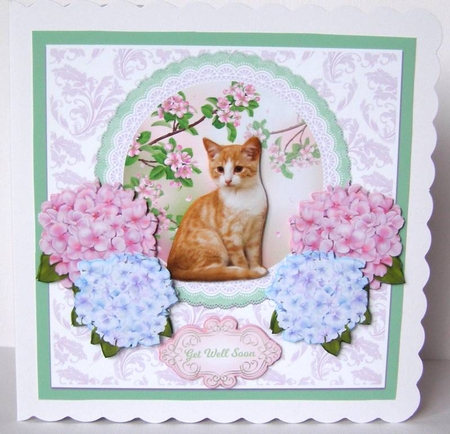 CAT & FLOWERS MINI KIT by Margaret McCartney