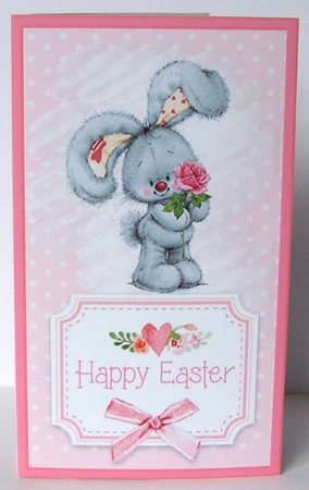 Pink Bunny Voucher/Money Wallet/Pocket by Margaret McCartney