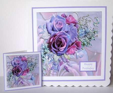 Blue Roses Topper 7x7 by Margaret McCartney