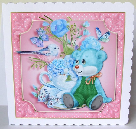 Teddy Tea Cup Card Front Bumper Kit by Margaret McCartney