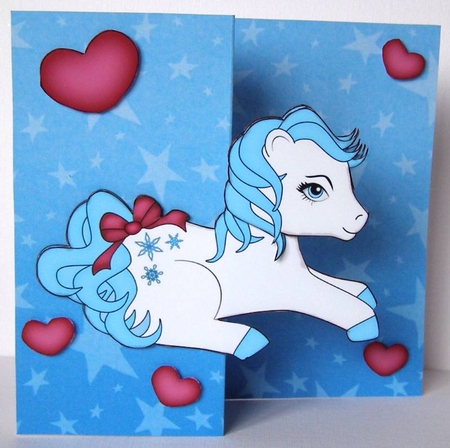3D Shaped No-Hole Fold Back Mini Kit -   Cute Little Pony Snowflake by Margaret McCartney
