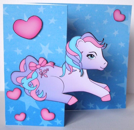 3D Shaped No-Hole Fold Back Mini Kit -   Cute Little Pony Amethyst by Margaret McCartney