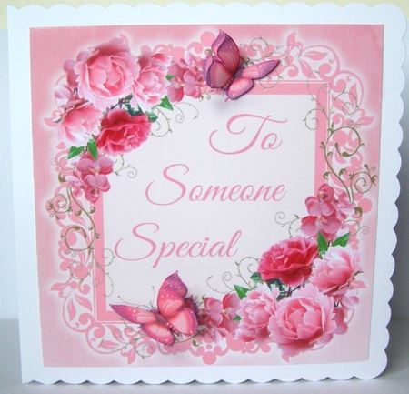To Someone Special Pink Flowers 8x8 by Margaret McCartney