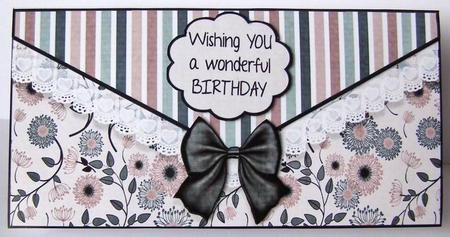 Envelope Look Floral Card Set - Grunge Texture by Margaret McCartney
