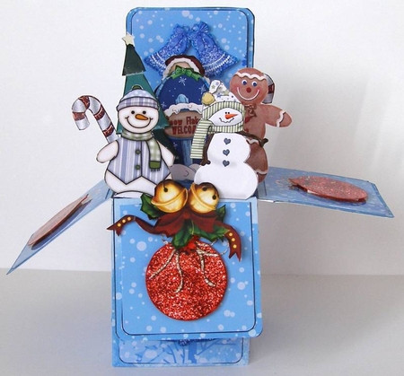 Let It Snow Pop Up 3D Box Card with Envelope by Margaret McCartney